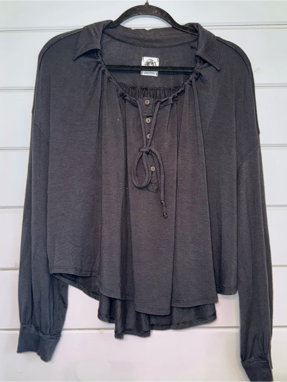 Women's We The Free Black Long Sleeve “The Luna Tee”